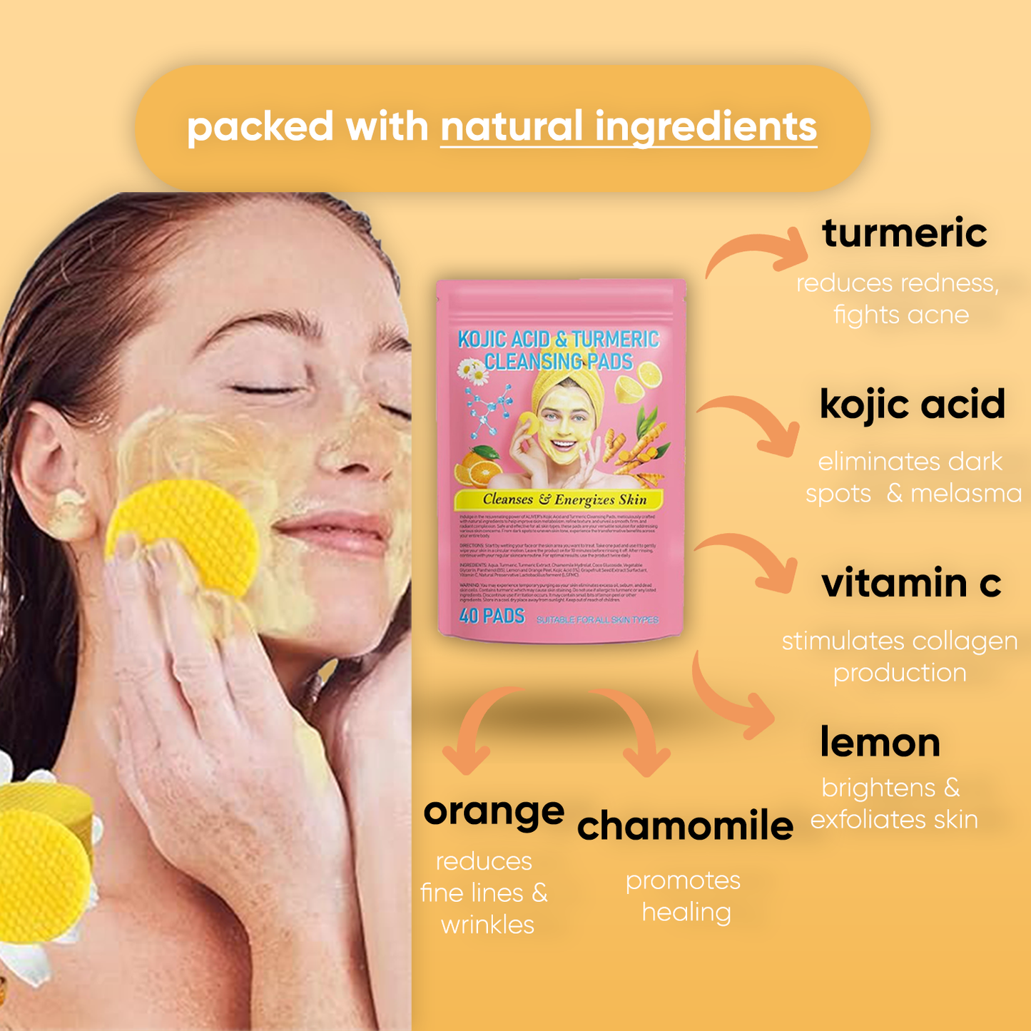 spark - turmeric & kojic acid cleansing pads